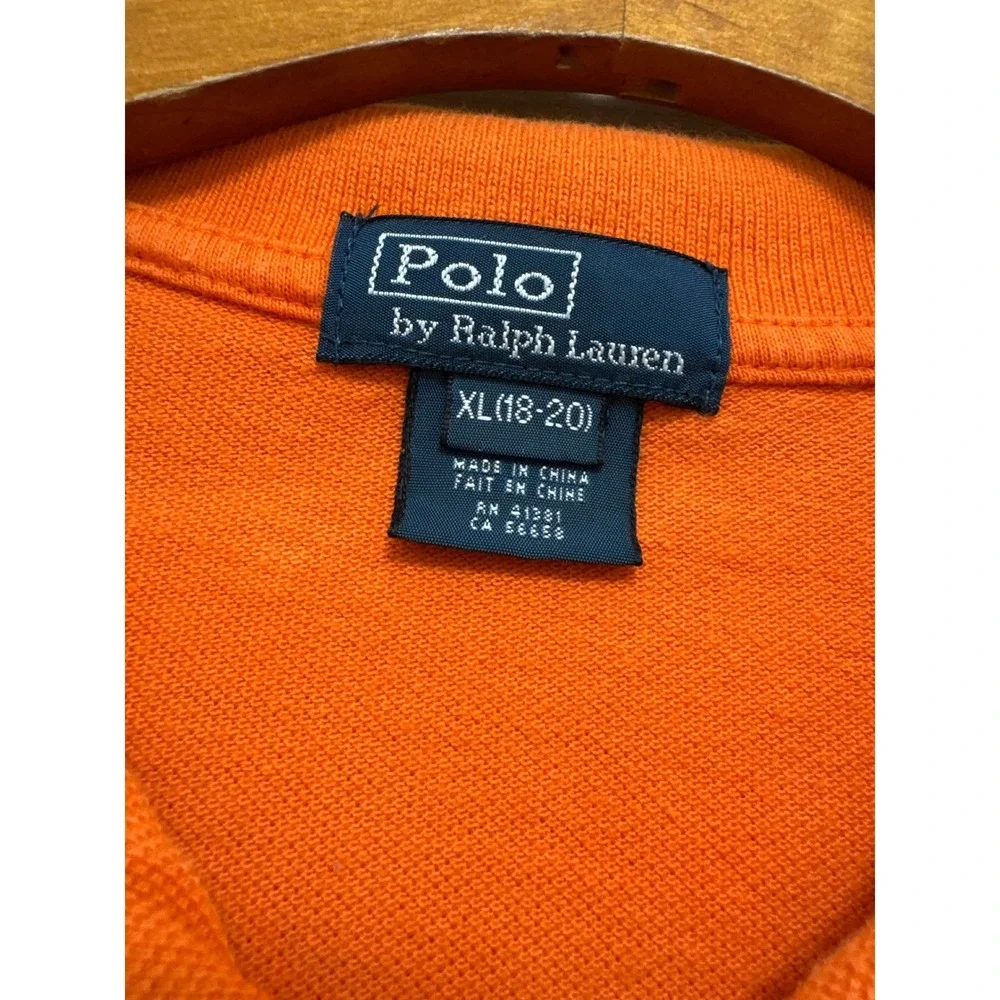 Kids Polo Ralph Lauren Orange Short Sleeve Classic Fit Polo Shirt XL‎ 18-20